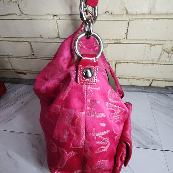 Rare Coach Poppy Storypatch Pink Shoulder Bag Purse - Picture 5 of 16